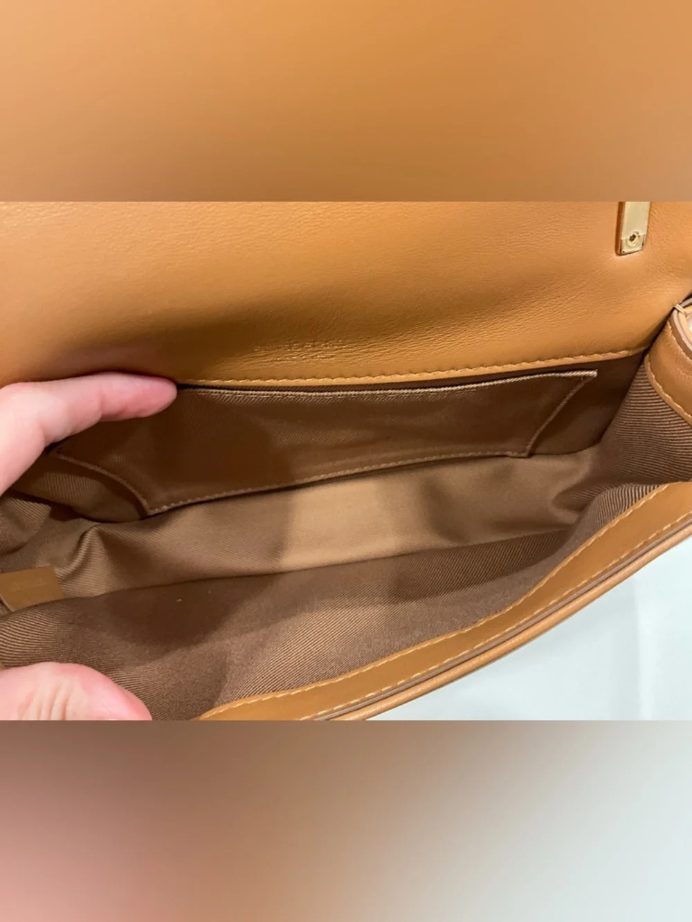 Burberry Small Lola Quilted Leather Bag Maple Brown Gold Chain NWT - Picture 12 of 15